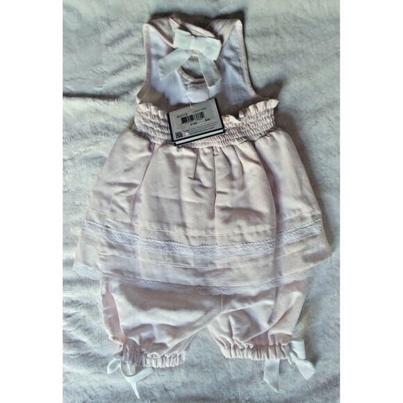 shorts New 6 to 9 months Wendy Bellissimo Romper Hutler top pink baby girl - Picture 2 of 4